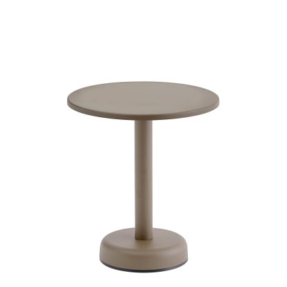 Linear Steel Coffee Table, Ø 42 x H 47 cm, Taupe