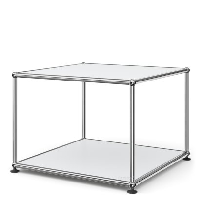 USM Haller Side Table 50, Both panels metal, USM matte silver