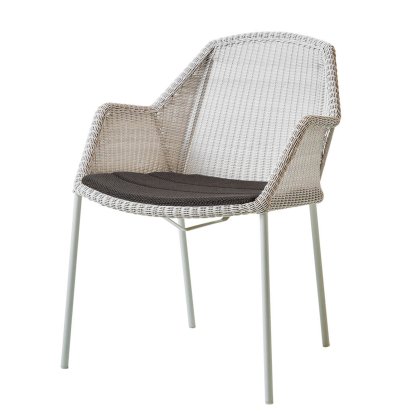 Breeze Chair, White grey, With seat cushion, Focus - Dark grey