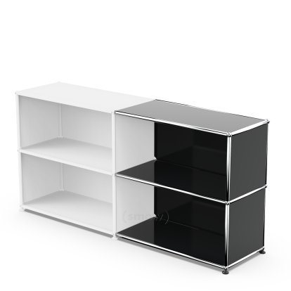 USM Haller Extension Kit Horizontal 2, Graphite black RAL 9011, 35 cm