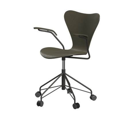 Series 7 Swivel Chair 3117/3217 New Colours, With armrests, Coloured ash, Olive green, Warm graphite