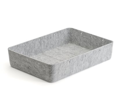 USM Inos Box, W 45,3 x H 9,5 cm, Light grey, Without partitions