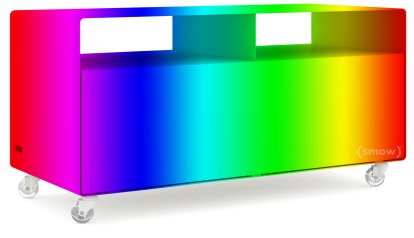 TV Lowboard R 108, RAL Metallic Colour, Transparent castors