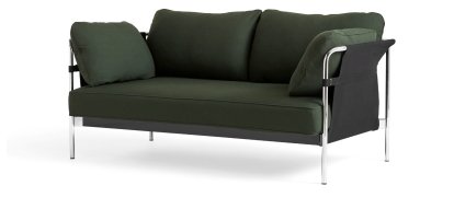 Can Sofa 2.0, Two-seater, Fabric Steelcut 975 - Fir, Chrome