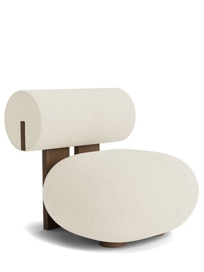 Hippo Lounge Chair, Bouclé Wool off-white, Light smoked oak