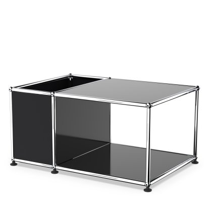 USM Haller Side Table with Storage, Graphite black RAL 9011, 50 cm