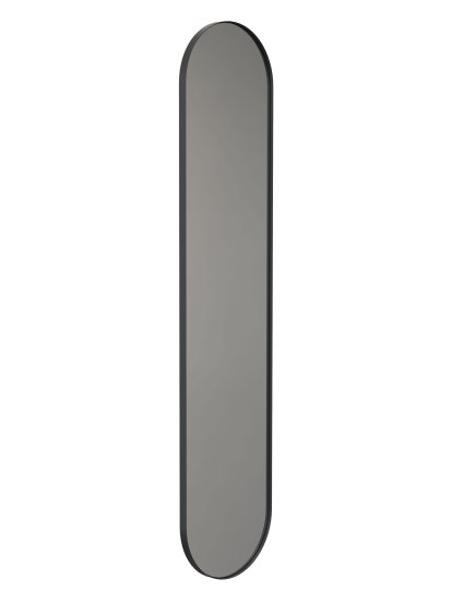 Unu Mirror oval, H 180 x W 40 cm, Black matt