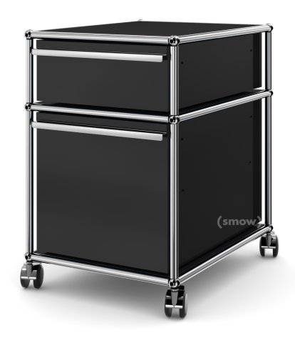 USM Haller Mobile Pedestal with Hanging File Basket, No locks, Graphite black RAL 9011