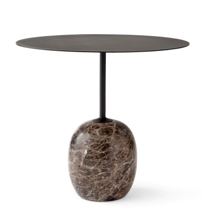 Lato LN8 / LN9 Side Table, Oval (L 50 x W 40 cm), Warm Black / Emparador marble