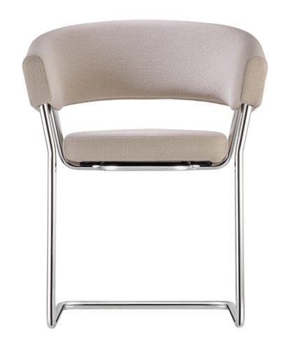 D9 Armchair, Fabric Vidar 323 - sand, Chrome-plated steel tubing, Felt glides