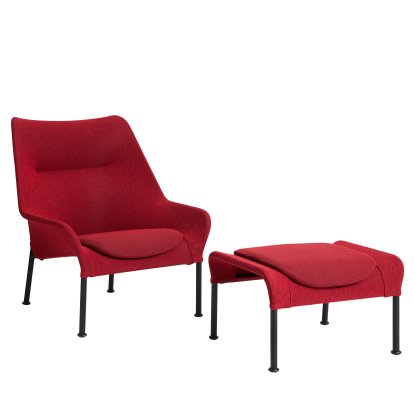 O2 Lounge Sessel, With Ottoman, Lift red / black