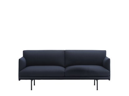 Outline Sofa, 2 Seater, Fabric Vidar 554 - Black blue, Aluminium, black