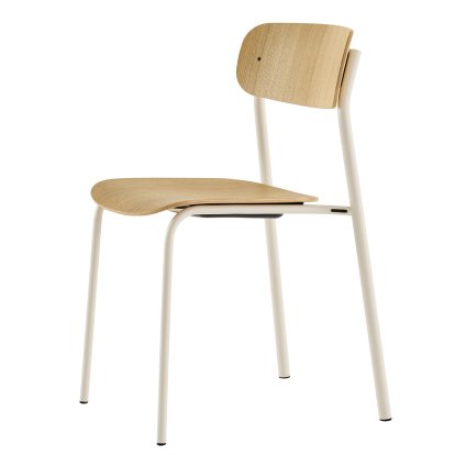 S 243 Chair, Pearl white (RAL 1013), Clear lacquered oak