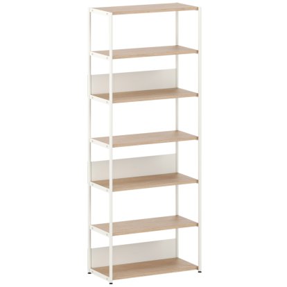 Unit Shelf Wood, 215 cm , Open, Oak / Cream white