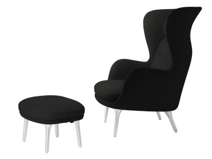 Ro Lounge Chair, Christianshavn 1175 - Black Uni, With footstool