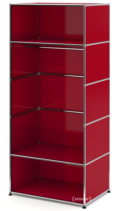USM Haller Clothes Rack M with Rail, Model 2, USM ruby red