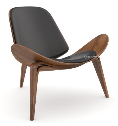 CH07 Shell Chair, Oiled walnut, Leather anthracite