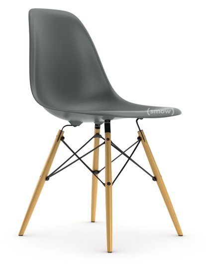 Eames Plastic Side Chair DSW, Granite grey, Without upholstery, Without upholstery, Standard version - 43 cm, Ash honey tone