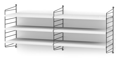 String System Shelf M, 30 cm, Black, White lacquered