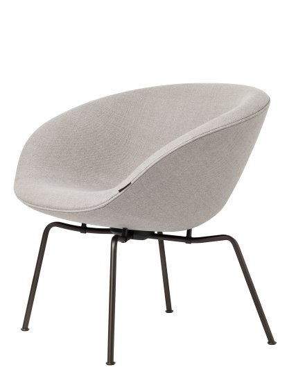 Pot Lounge Chair, Dark brown powdercoated, Capture, Capture 4101 - Light grey