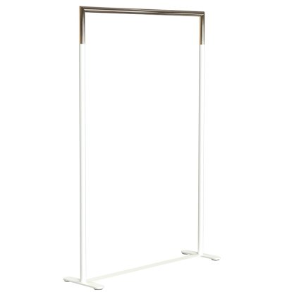 Bukto Coat Rack, White matt / polished gold , 100 cm