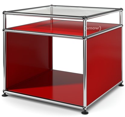 USM Haller Side Table with Extension, USM ruby red