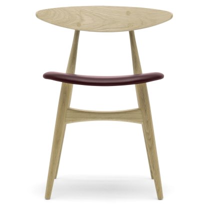 CH33P Chair, Oiled oak, Leather burgundy