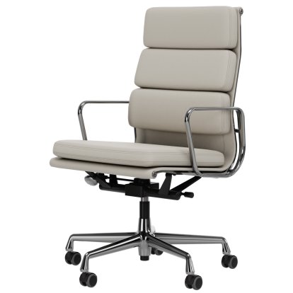 Soft Pad Group EA 219, Polished, Leather Premium F snow, Plano white, Soft castors for hard floor surfaces