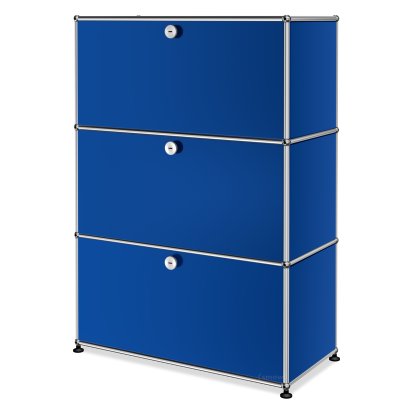 USM Haller Highboard M, Customizable, Gentian blue RAL 5010, With drop-down door, With drop-down door, With drop-down door