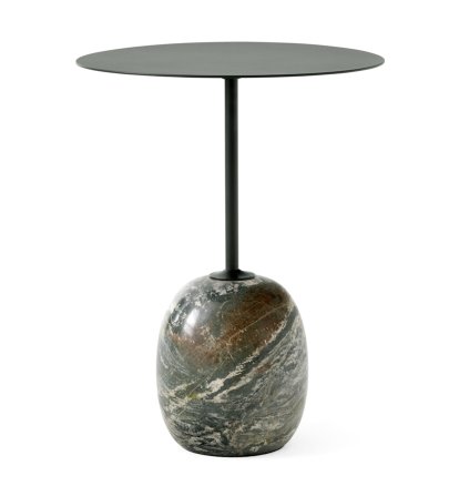 Lato LN8 / LN9 Side Table, Round (Ø 40 cm), Deep Green / Verde Alpi Marble