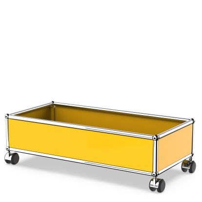 USM Haller Box with Castors, Golden yellow RAL 1004, Hard castors for carpets