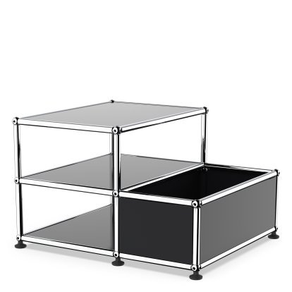 USM Haller Side Table with Storage Container, Graphite black RAL 9011
