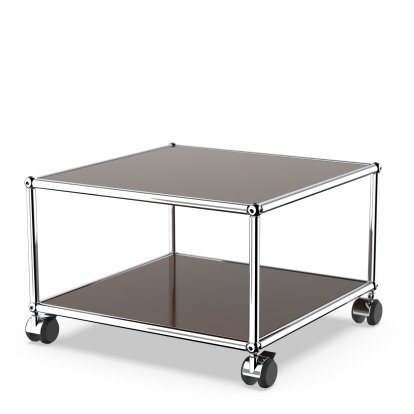 USM Haller Side Table with Castors, USM brown, Soft castors for hard floor surfaces