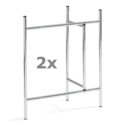Eiermann 3 Trestle (Set of 2), 58 cm, 39 cm, Stainless steel