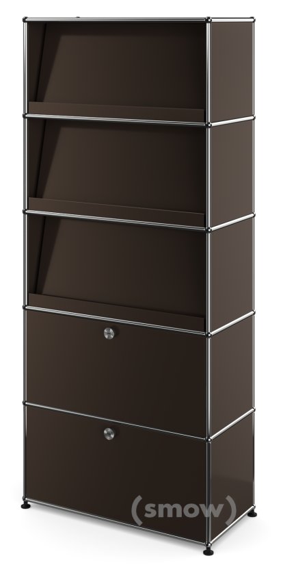 USM Haller Storage Unit with 3 Angled Shelves, USM brown