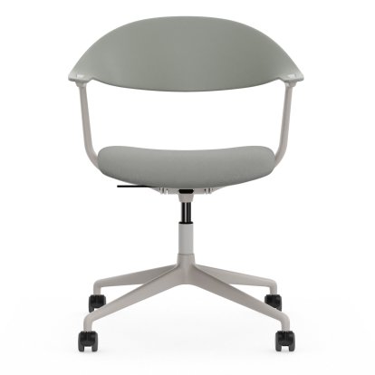 Mynt Office Svivel Chair four-star base, Grey RE, With seat upholstery, Plano cream white/sierra grey, Soft light, Hard castors for carpets