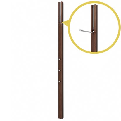Line Wardrobe, Walnut matt, Chrome polished