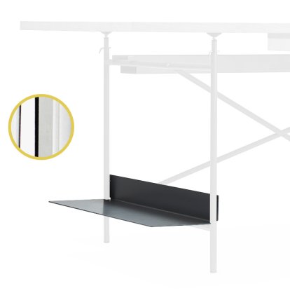 CPU Holder for Eiermann Frames, For Eiermann 1 & 2 Table Frame 66 cm, Chrome finish