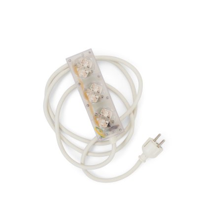 Power Bar / Power Beam Socket Strip, 3 sockets, Ghost, 2 m