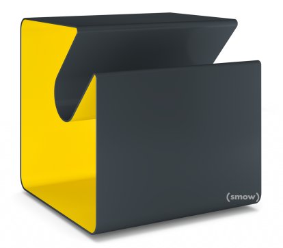 V44 Side Table, Anthracite grey (RAL 7016) - Traffic yellow (RAL 1023), Glides