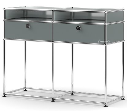 USM Haller Console Table, Mid grey RAL 7005