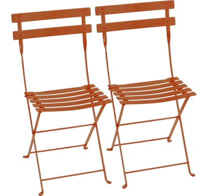 Bistro Folding Chair Set of 2, Candied orange
