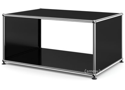 USM Haller Side Table with Side Panels, 75 cm, without interior glass panel, Graphite black RAL 9011