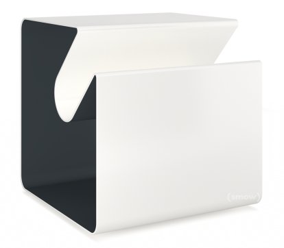 V44 Side Table, Pure white (RAL 9010) - Anthrazite grey (RAL 7016), Glides