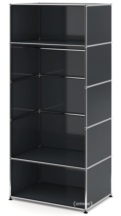 USM Haller Clothes Rack M with Rail, Model 2, Anthracite RAL 7016