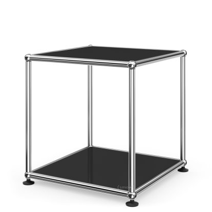 USM Haller Side Table 35, Both panels metal, Graphite black RAL 9011
