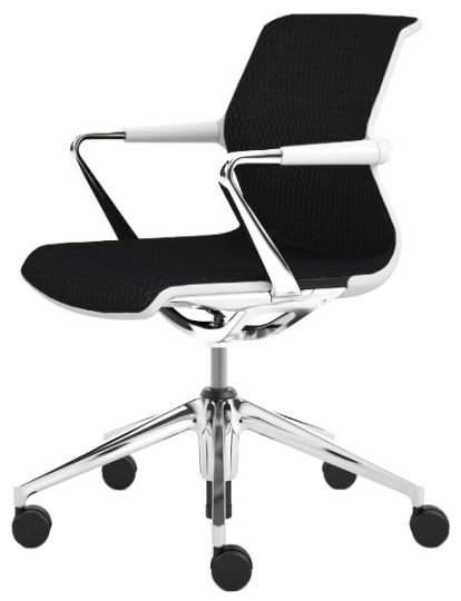 Unix Chair with Five Star Base, Diamond Mesh nero, Soft grey