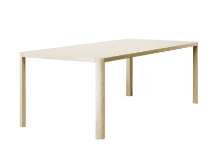 1140 Table, L 220 x W 100 cm, Lightened oak, Polished aluminium