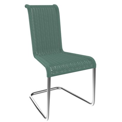 B20 Chair, Wickerwork I, Mint turquoise, Chrom