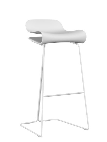 BCN Bar Stool, White, Steel, Shell Colour, Bar version: 76 cm
